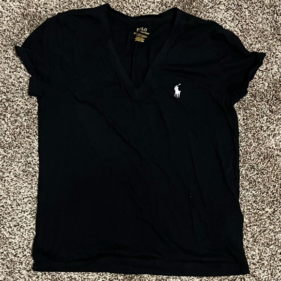 Black polo v-neck size small - Picture 2 of 3